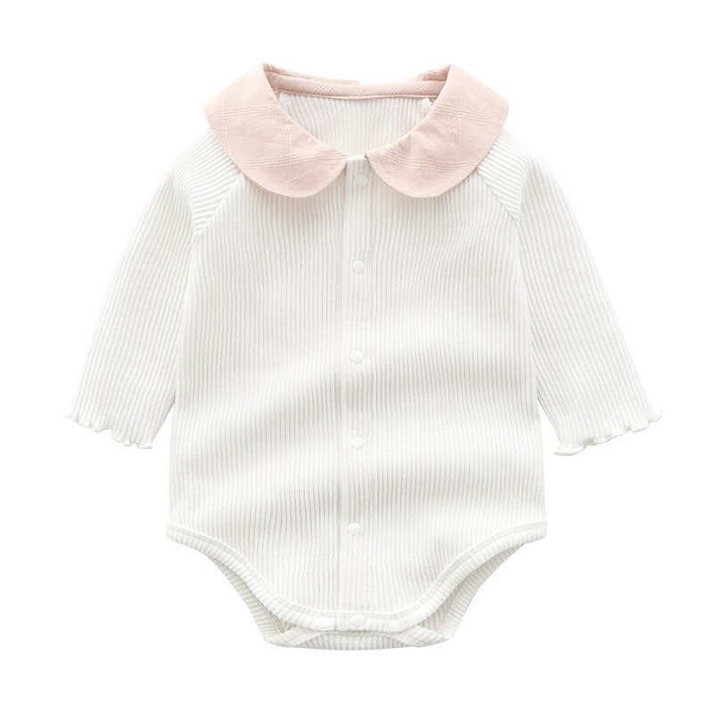 Baby tøj nyfødt baby pige tøj langærmet sød baby jumpsuit bomuld romper kravlende tøj baby pige jumpsuit: Hvid / 12m