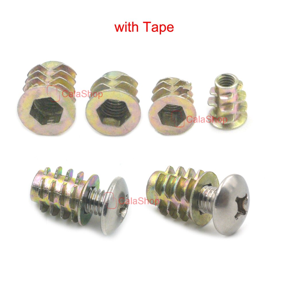 20 Pcs / Lot Mounting Kit Removable Wheel Chock Wood Floor Threaded Flange Nut with screw DIY