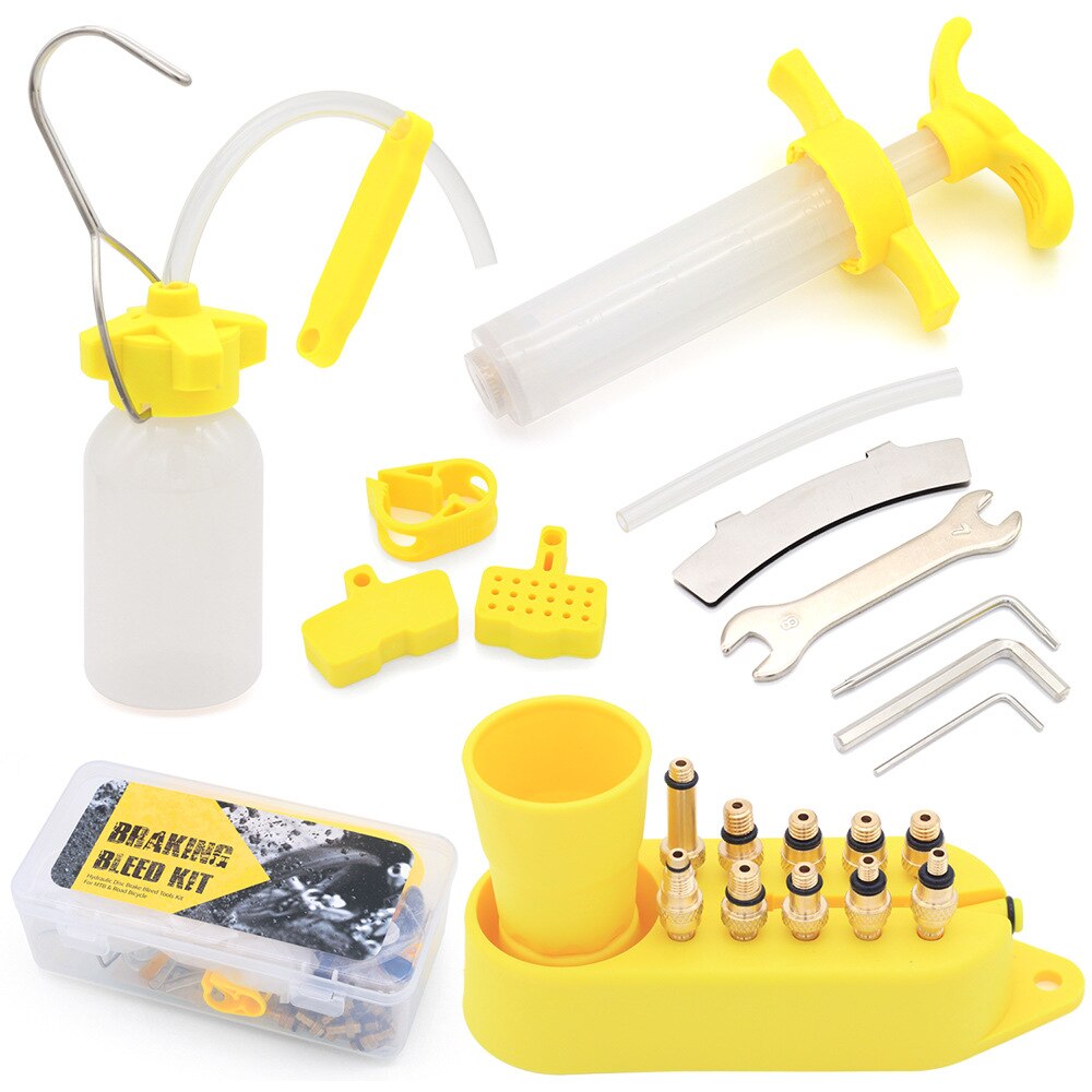 Universal Bicycle Hydraulic Disc Brake Oil Bleed Kit For Shimano Magura Tektro Sram Mula Hayes Bike Brake Repair Tools: Upgraded Kit Box