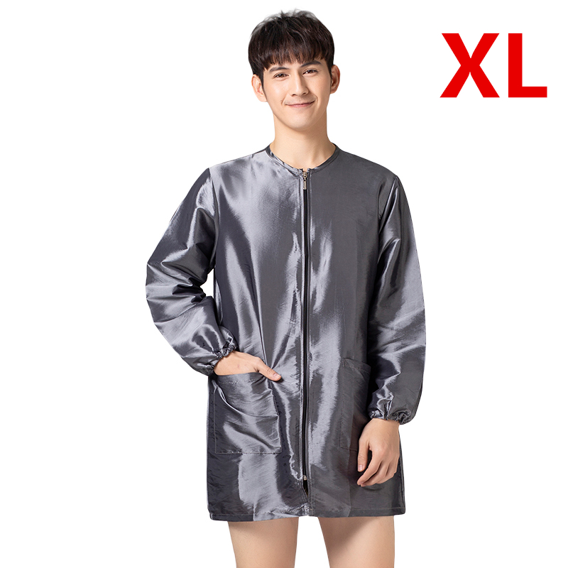 Uniforme de travail à fermeture éclair pour barbier , Cape de coiffeur, vêtements de travail, tablier de toilettage pour animaux de compagnie: A027-Gray-XL