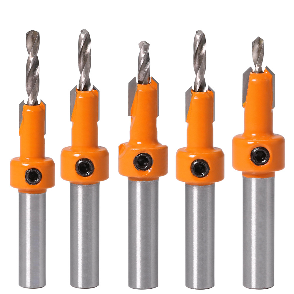 8mm Schaft HSS Holzbearbeitung Senker Bohrer Set Schraube Extractor Remon Abriss Holz Fräser Spiralbohrer Holz
