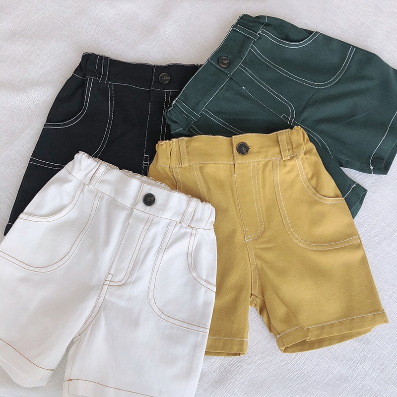 3610 Stijlvolle Kinderen Effen Kleur Broek Kinderen Knie Lengte Broek Voor Jongen En Meisje 2-7 Jaar kinderen Casual Broek
