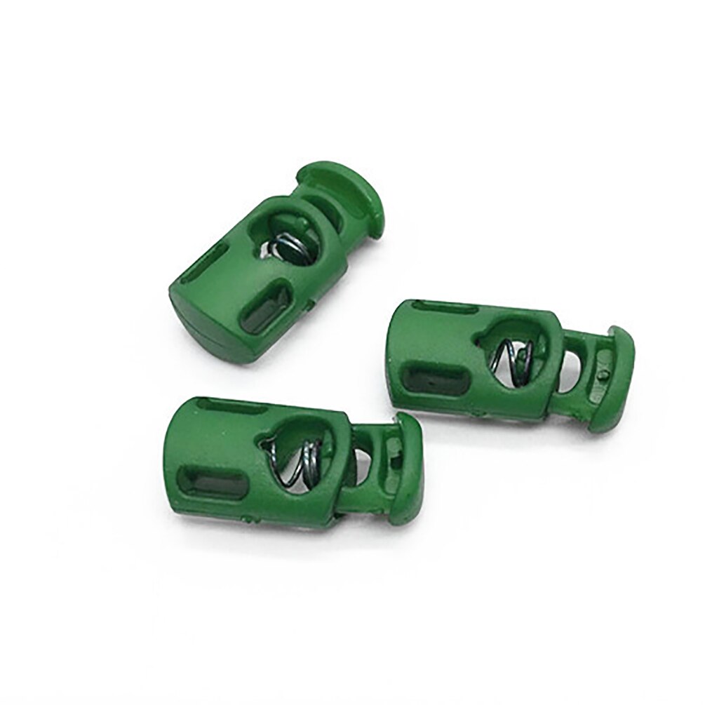 50Pcs Candy Colors Cord Lock Single Hole Drawstring Spring Cord Stopper For Paracord Garment Shoelace Rope Parts: green 