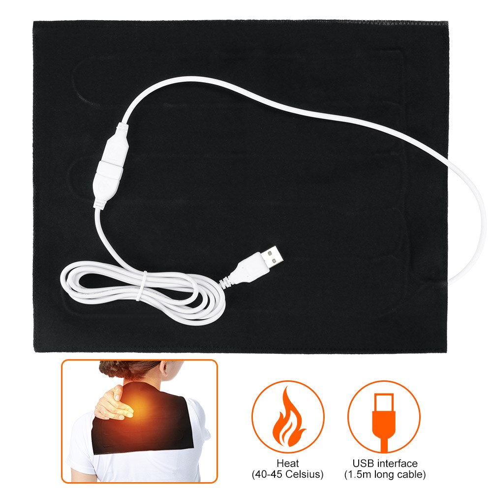 1PCS 5V Carbon Fiber Heating Pad Hand Warmer USB Heating MatFilm Electric Winter Infrared Fever Heat Mat For Pain Relief