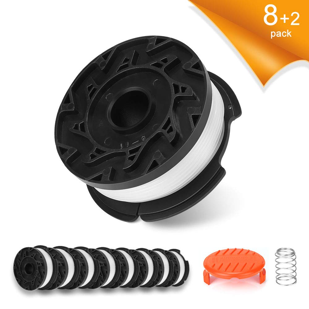 Lawn Mower Replacement Kits Grass String Trimmer Spool Line Cap Cover with Spring Auto Feed Work with AF-100 Black and Decker: Option E