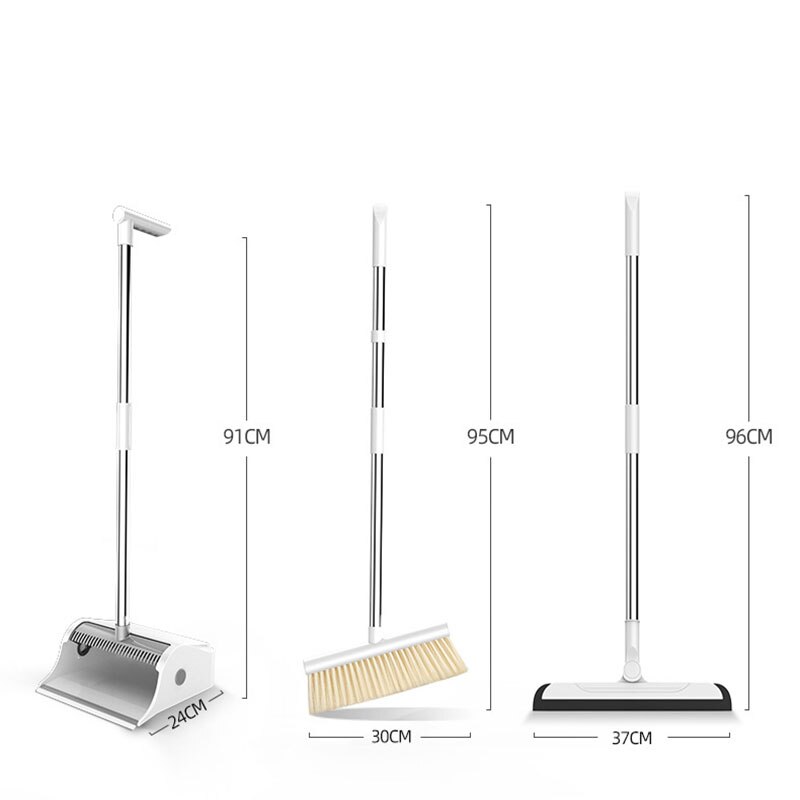 Broom and Dustpan Set Upright Standing Dust Pan With Extendable Broomstick Cleaning Brush Broom Dustpan Set for Home Wholesael