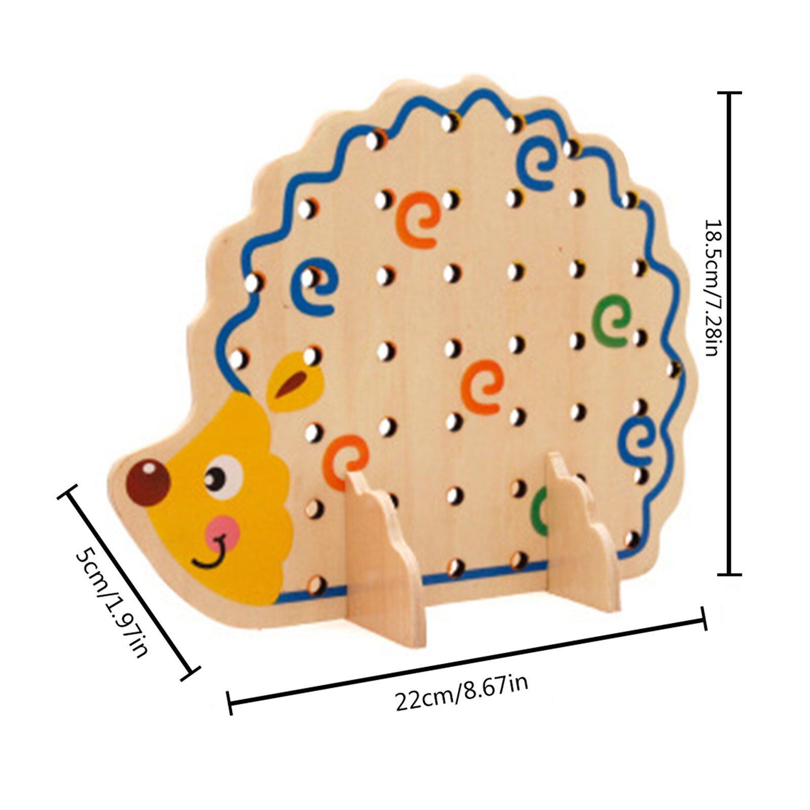 Wood Hedgehog Beads Stringing Lacing Toys Threading Learning Toy Wood Hedgehog Beads Stringing Lacing Toys Threading Learning