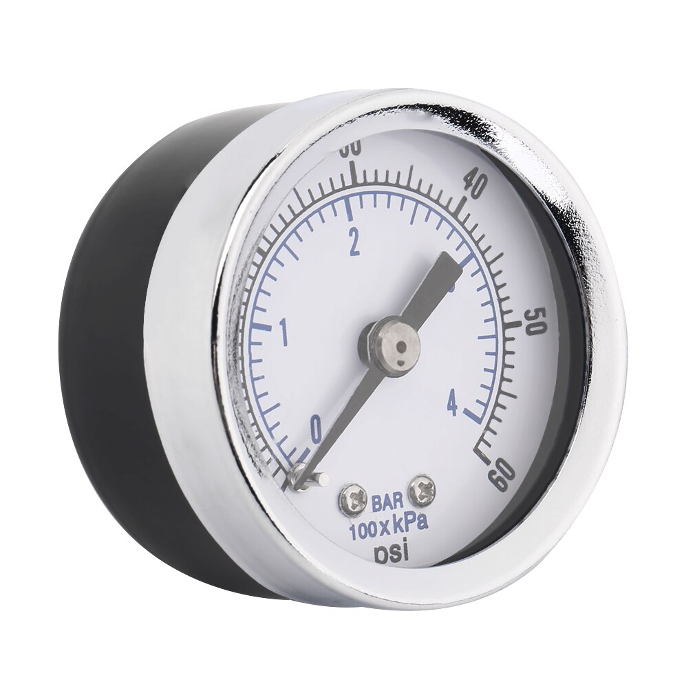 1/8'' NPT Air Compressor Hydraulic Pressure Gauge 0-60 PSI Back Mount Top