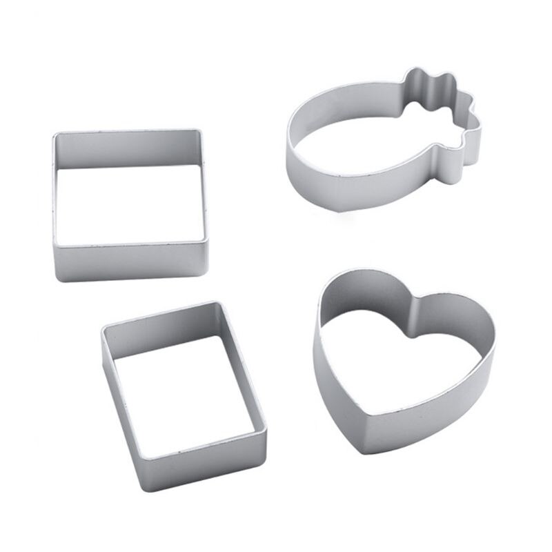 10 Pcs Square Rectangle Ellipse Heart Pineapple Shape Pie Cake Cookie Mold Biscuit Cutter Stamp Press Cutting Tools For Kitchen