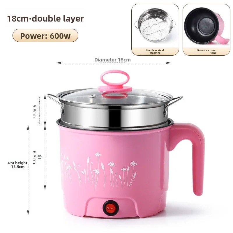Multifunktionell elektrisk spisgryta liten kraftfull non-stick-gryta i rostfritt stål för kontorsbruk hushållsapparater 220v