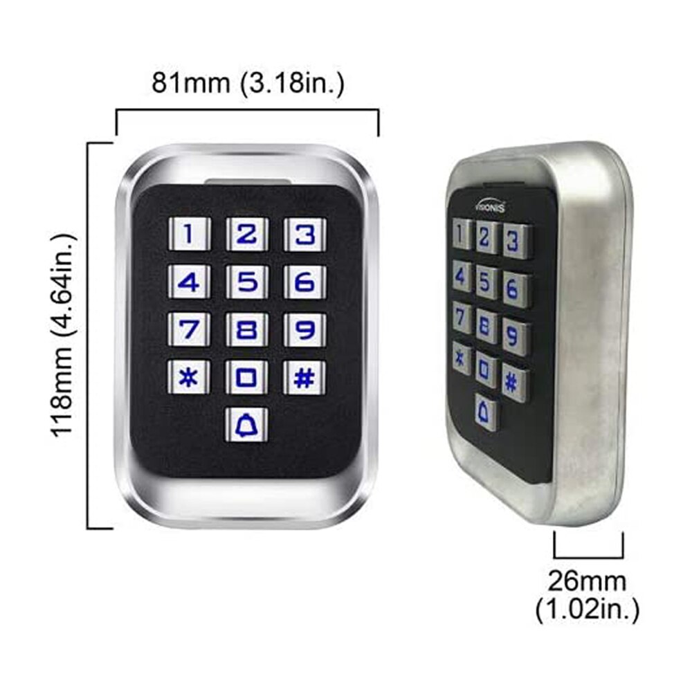125khz RFID Keypad IP68 Waterproof Metal Case Standalone Access Control machine Wiegand 26 input Output 2000 users
