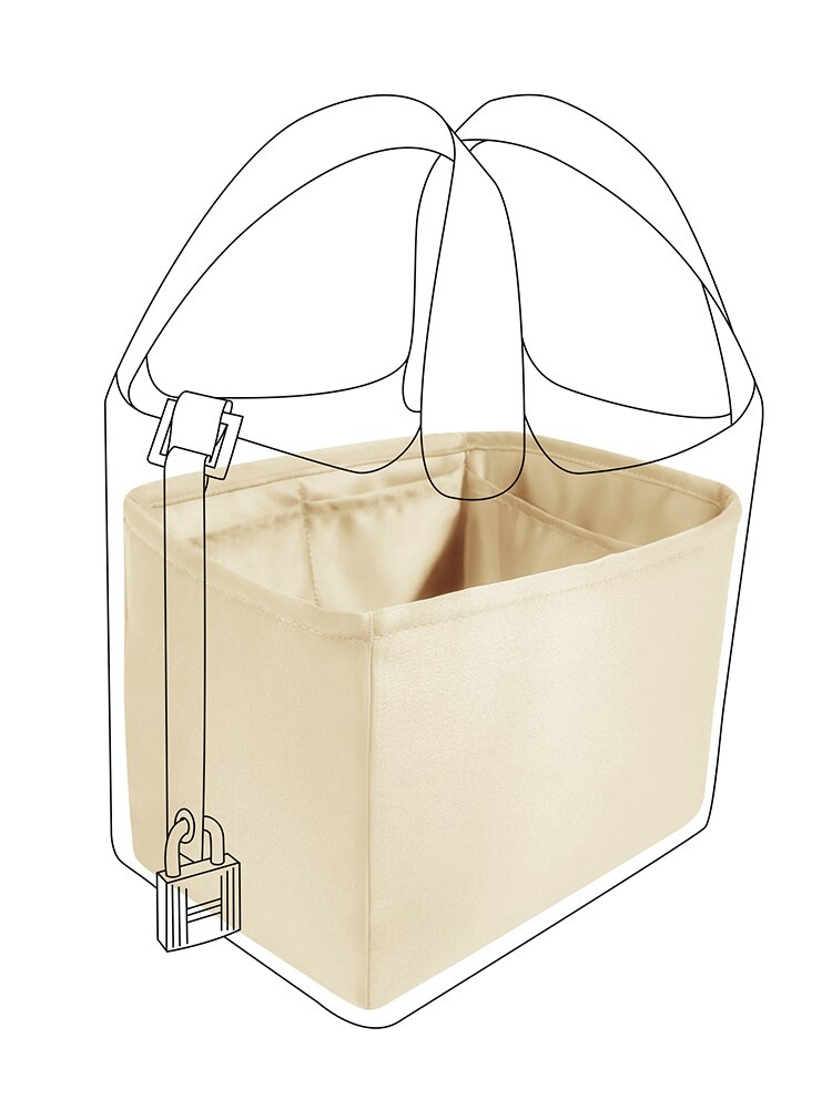 DGAZ Purse Organizer Satin thick Fits H-PC pic-otin 18/22 Bags,Silk ,Luxury Handbag Tote in Bag Shapers , Women: Craie / For PC18