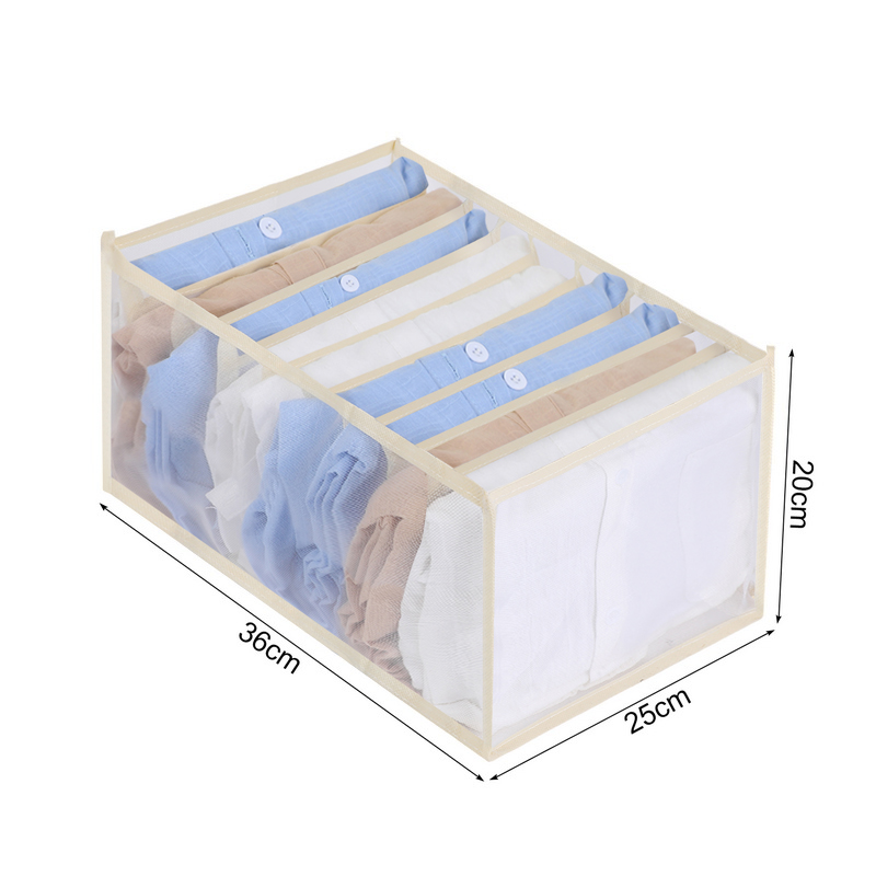 1PC Home Closet Organizer Voor Ondergoed Sok Kast Divider Opbergdoos Organizer voor kleding Opvouwbare Lade Organizer: Light Grey