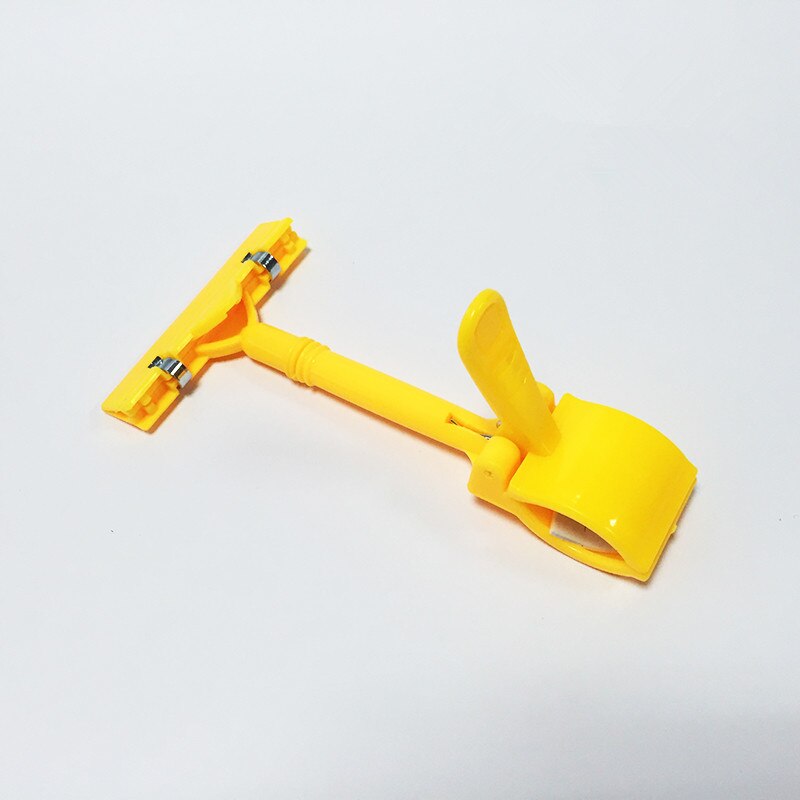 5pcs Double Head Adjustable Plastic Rotatable Sign Clips Merchandise Display POP Clip Label Tag Holder Stand: Yellow 2