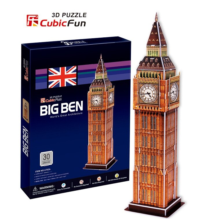 3D jigsaw modellen Cubic Fun Papieren model Big Ben c703h