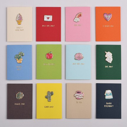 Mini Greeting Card Pure Color Good Luck/For you Card Kids Small Card Valentine Teacher Mother Message Card