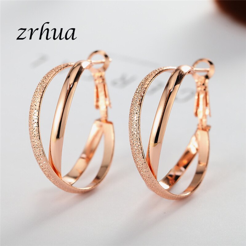 Zrhua klassieke vrouwen houden van hoepeloorbellen voor verloving 925 sterling zilveren sieraden ronde geslepen aaa zirkoon brinco bijo