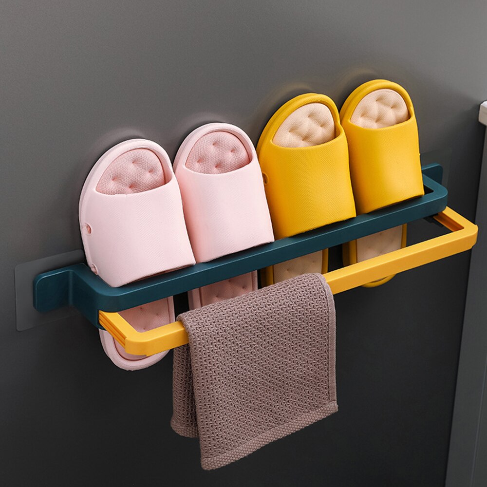 Zapatero telescópico de doble capa, bastidor de almacenamiento de plástico para zapatillas, toallero para colgar en la pared, organizador de almacenamiento, estante de pie para zapatos