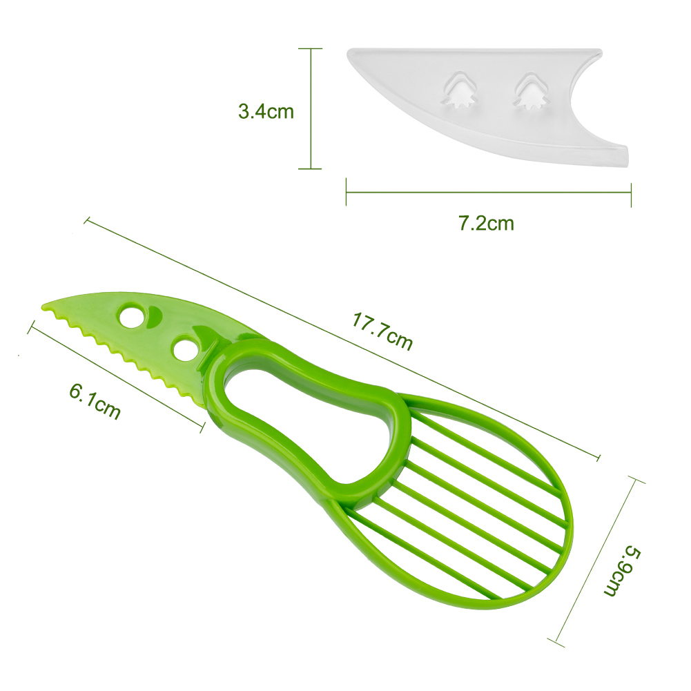 3 In 1 Boter Fruit Peeler Cutter Avocado Orange S Slicer Shea Corer Pulp Separator Plastic Mes Keuken Orange Dunschiller