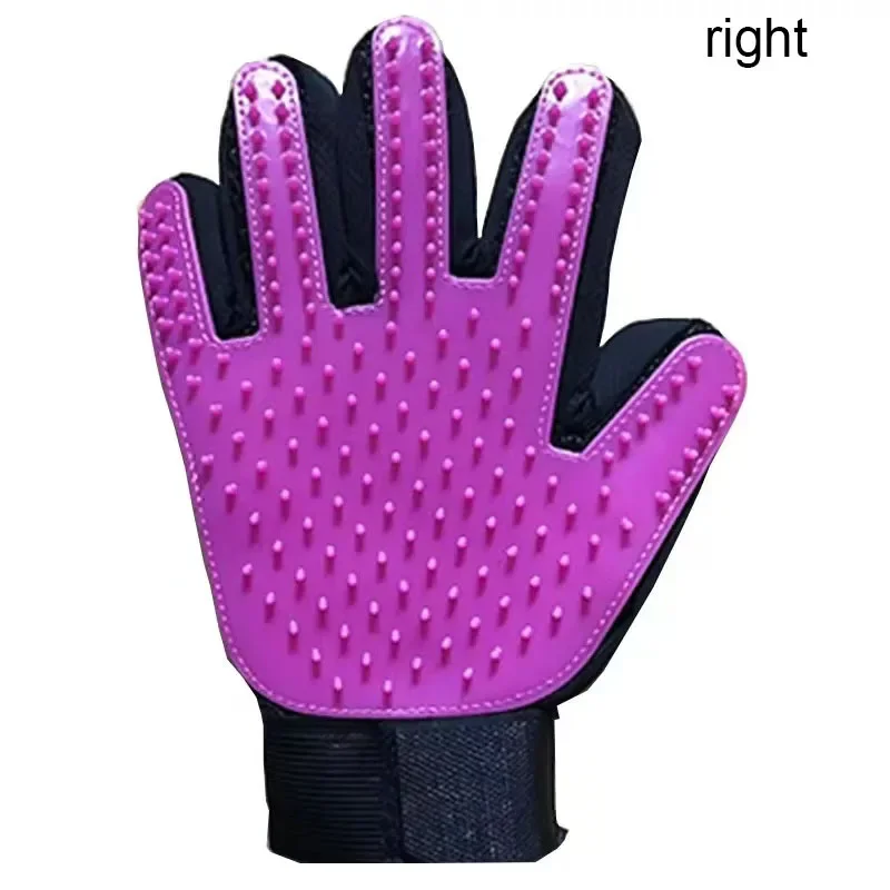 Dog Grooming Gloves Rubber Pet Hair Remover Cleaning Brushes Essential Bathing Supplies for Cats Fur Friendly Gloves Effective: Dark Grey