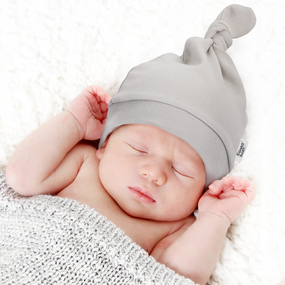 Chapeaux noués en coton pour bébés, bonnets de sommeil unisexes pour garçons et filles, jolis chapeaux de bébé ajustés pour -nés, 100%