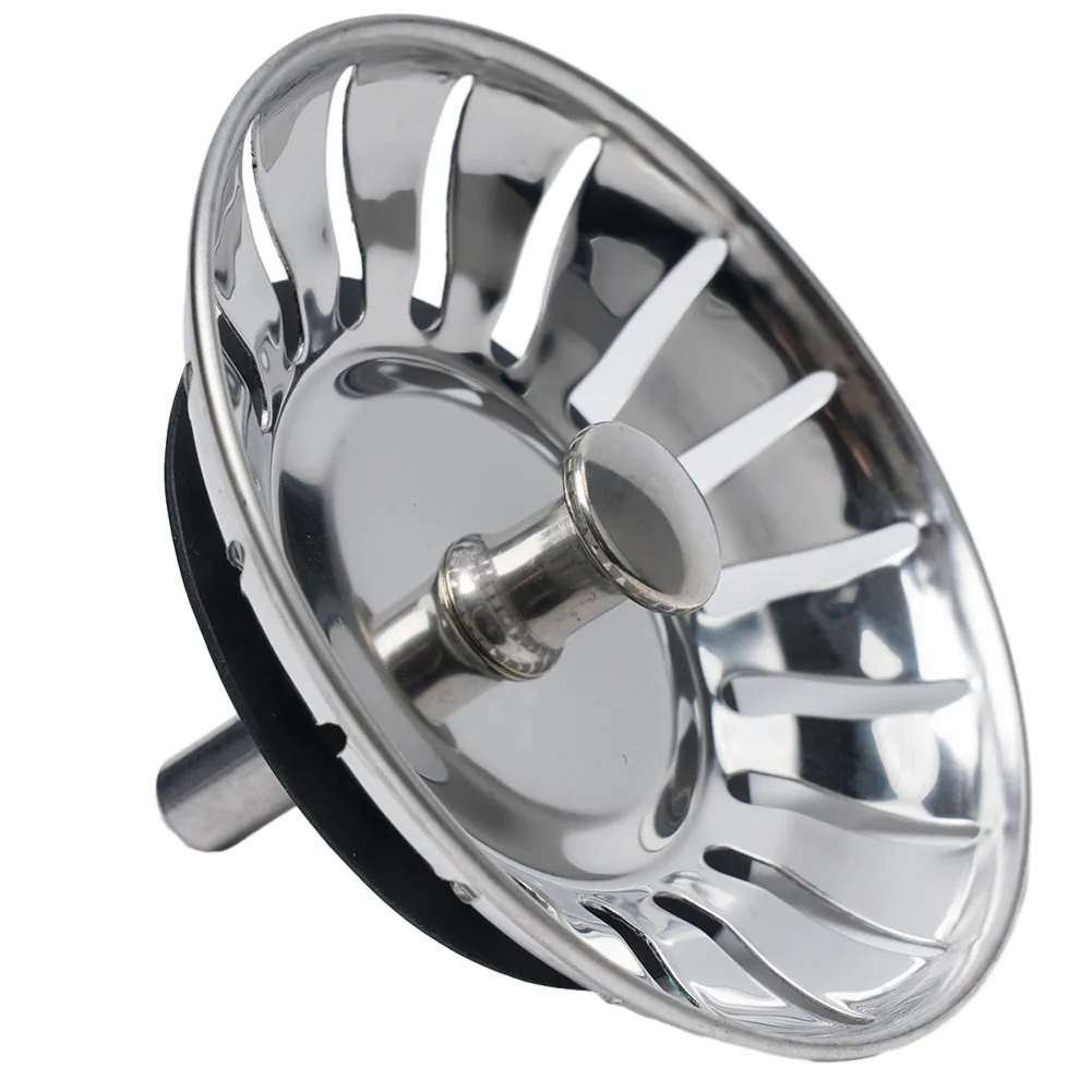 Keukenfilter Afvalplug Roestvrijstalen gootsteenzeef Afvalafvoerplug 80 mm Betrouwbaar en langdurig