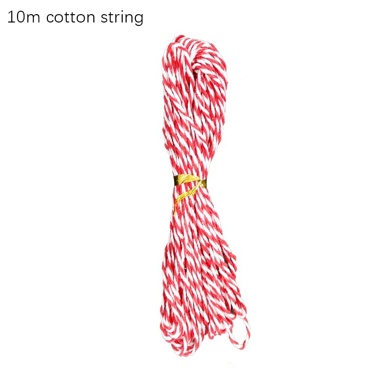 50/100pcs Natural Hemp Strings Red Green Cotton Cords for Tags Handmade Item Packing Decoration Bakery Twines: 10M RedCotton