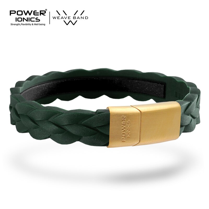 Power ionics 3000 ioner morandi farger herre dame armbånd armbånd balanse energi balanse menneskekropp fri gravering: Morandi grønn-gull