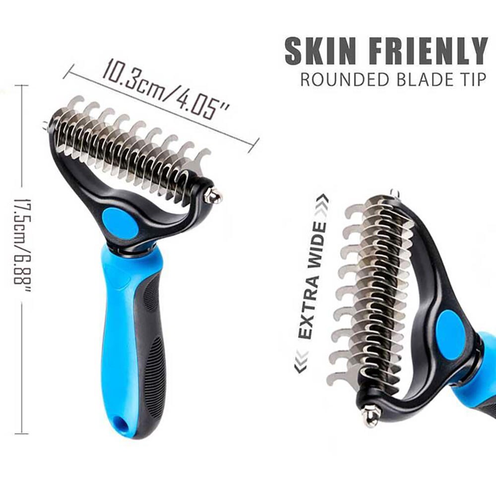 Pet Dog Comb 2 Sided Hair Shedding Comb for Dog Cat Grooming Tool for Pet Fur Remove Dog Cat Slicker Dematting Grooming Comb