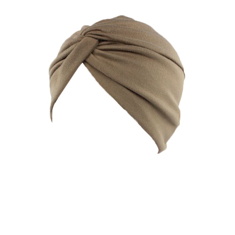 Tørklæde kræft hat kvinder huer turban muslimske hovedtørklæde muslimske hovedbeklædninger motorhjelm chimio coton hun hatte  #0106: Khaki