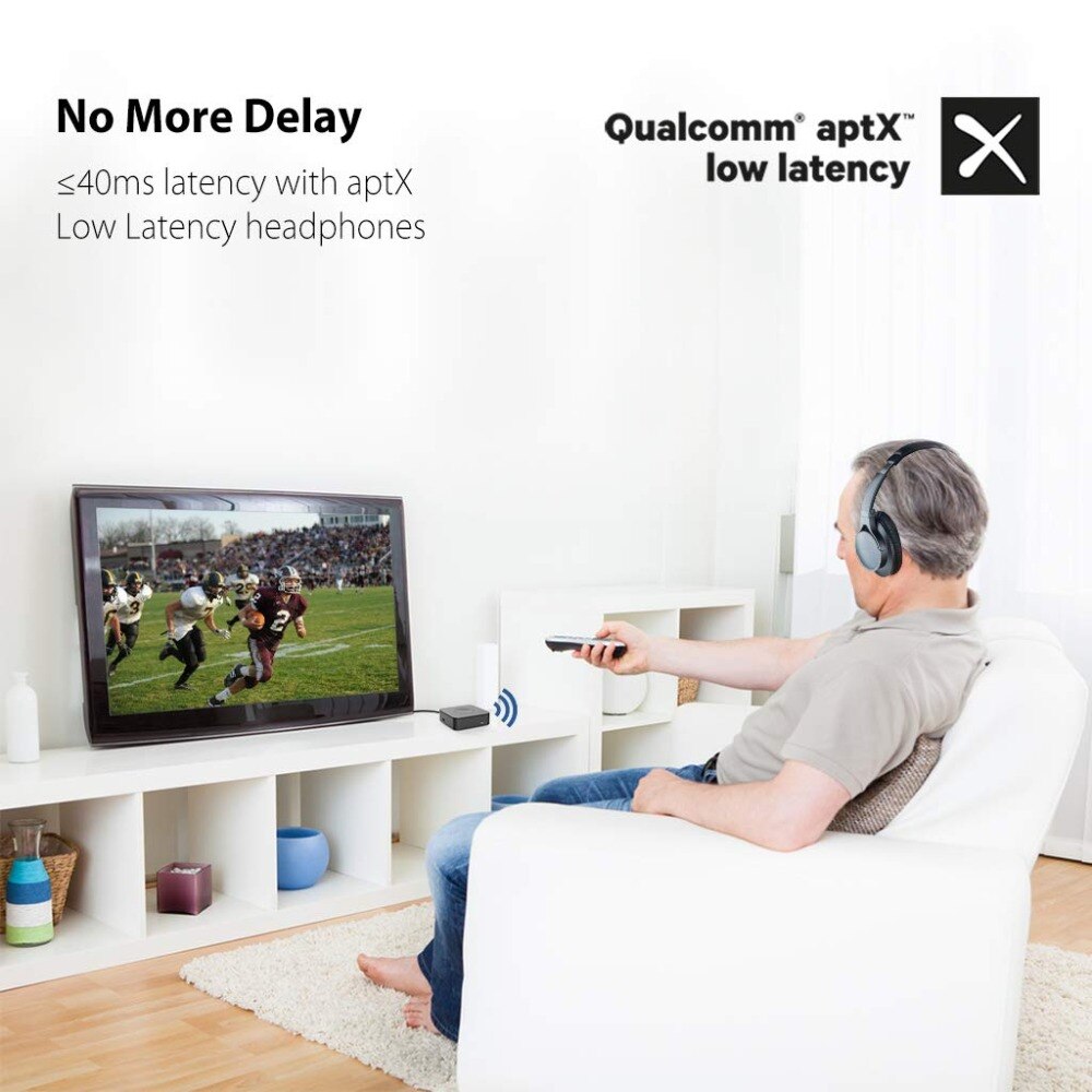 Avantree  tc417 bluetooth sändare mottagare för tv, optisk digital toslink, volymkontroll för 3.5mm aux, rca , 20h speltid