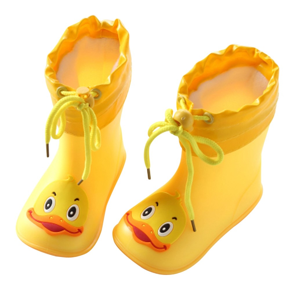 Infant Kids Children Baby Cartoon Rubber Waterproof Warm Boots Rain Shoes Children's Waterproof Shoe Color Non-Slip Rainboots