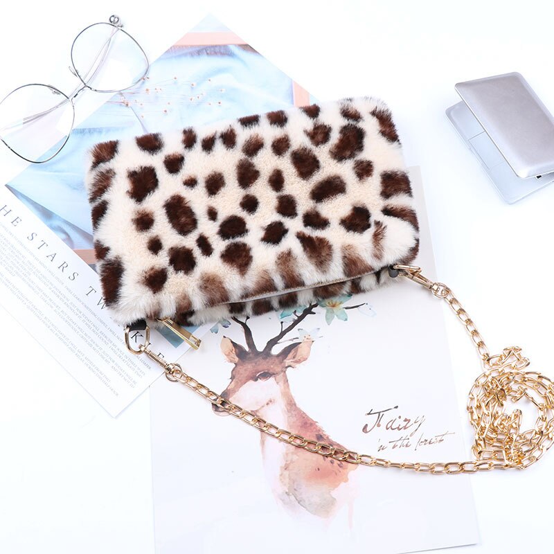 Women Heart Shaped Bag Female Chain Messenger Bag Plush Love Shoulder Crossbody Bag Winter Fur Hand Bags: style2 A