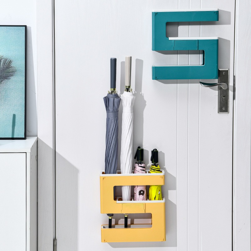 1 stks Plastic Wandmontage Parapluhouder Lekvrije Deur Hal Organizer Waterbestendig Opbergdoos voor Hal/Thuis
