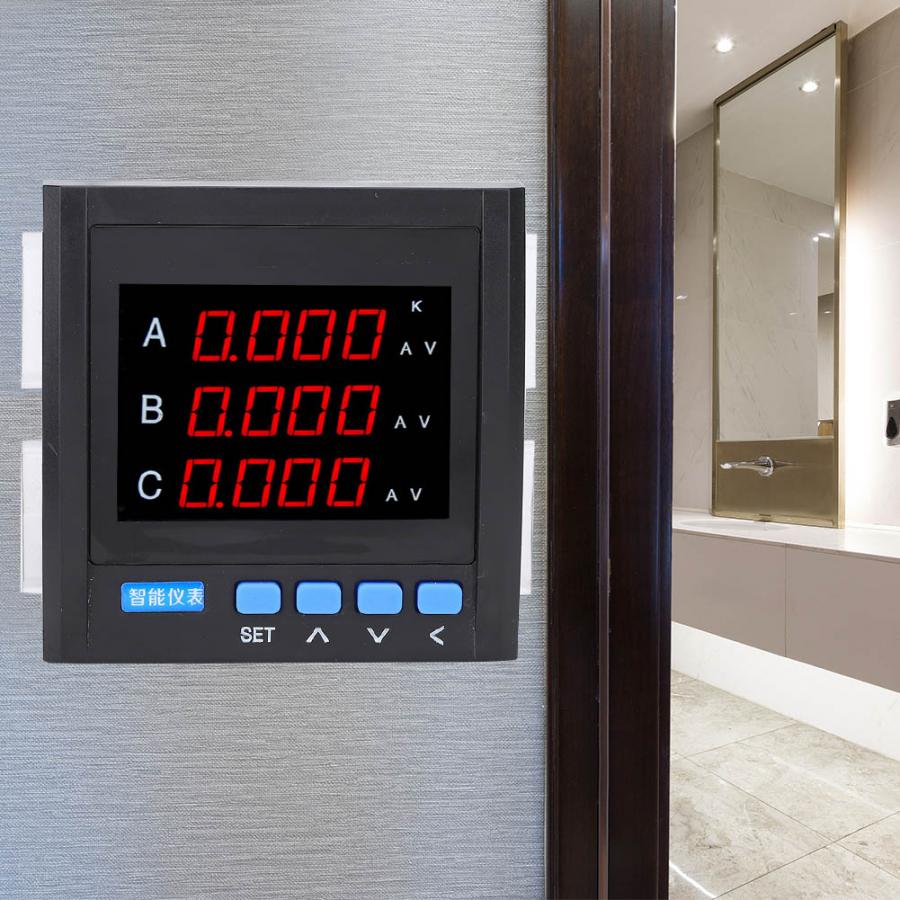 Digital Power Meter 3-Phase Multifunctional Segment LCD /LED Digital Electricity Volt Power Meter RS485 Communication 220V