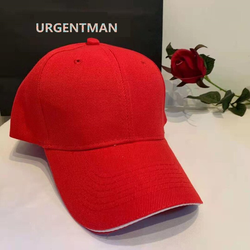 Unisex 6 Panel Cap Casual Acrylic Plain Baseball Cap Adjustable Hats For Women Men Hip Hop Cap Streetwear Dad Hat: Red