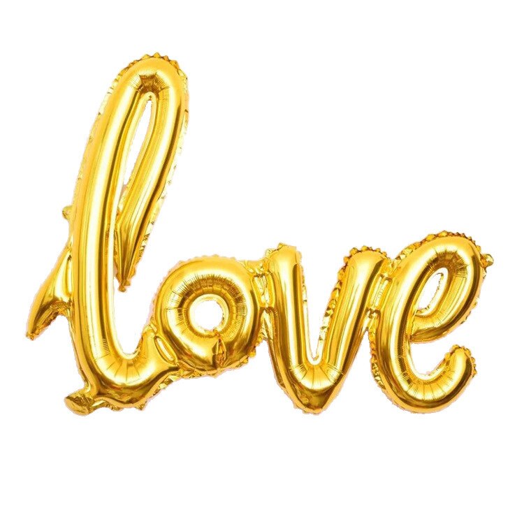 108cm kærlighedsbrev folie ballon bryllup valentinsdag jubilæum fødselsdagsfest dekoration: Guld
