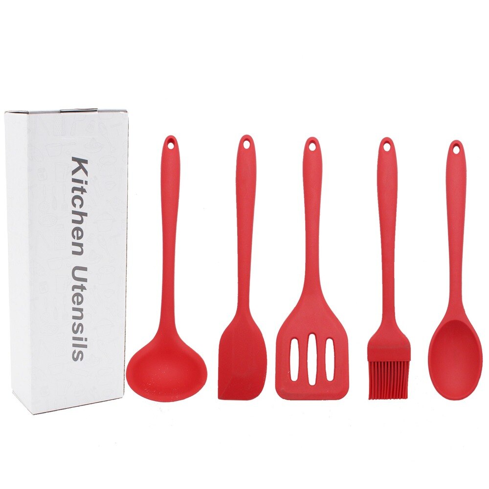 Red Kit Silicone Kitchen Utensils Silicone Cooking Utensils Set Non-stick Spatula Shovel Cooking Tools Set Accessories