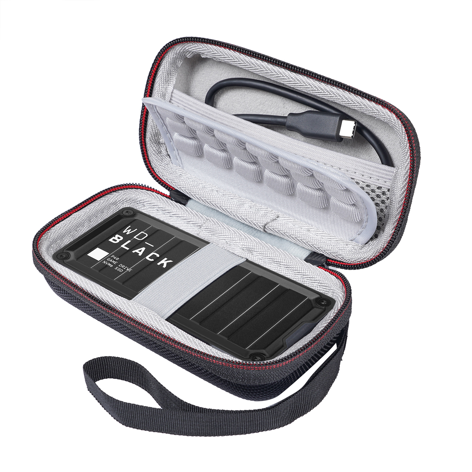 Hard Carrying Case Portable External Solid State Drive Case Compatible for WD_Black 500GB 1TB 2TB P40 Game Drive SSD: Default Title