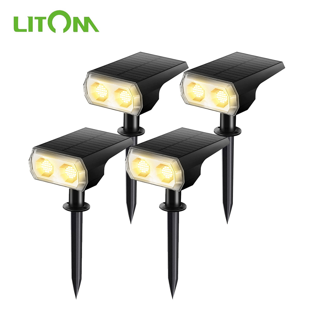 LITOM 48 LED Outdoor Solar Lights Solar lawn light Landscape Spotlights 3 Lighting Modes IP65 Waterproof Garden decoration
