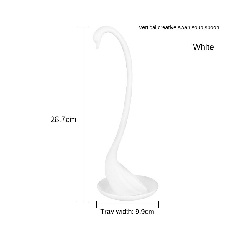 Zwaan Pollepel Lepels Met Lade Zwaan Vormige Pollepel Speciale Swan Lepels Nuttig Keuken Koken Tool Plastic Pollepel Thuis Tafel Decor: WHITE