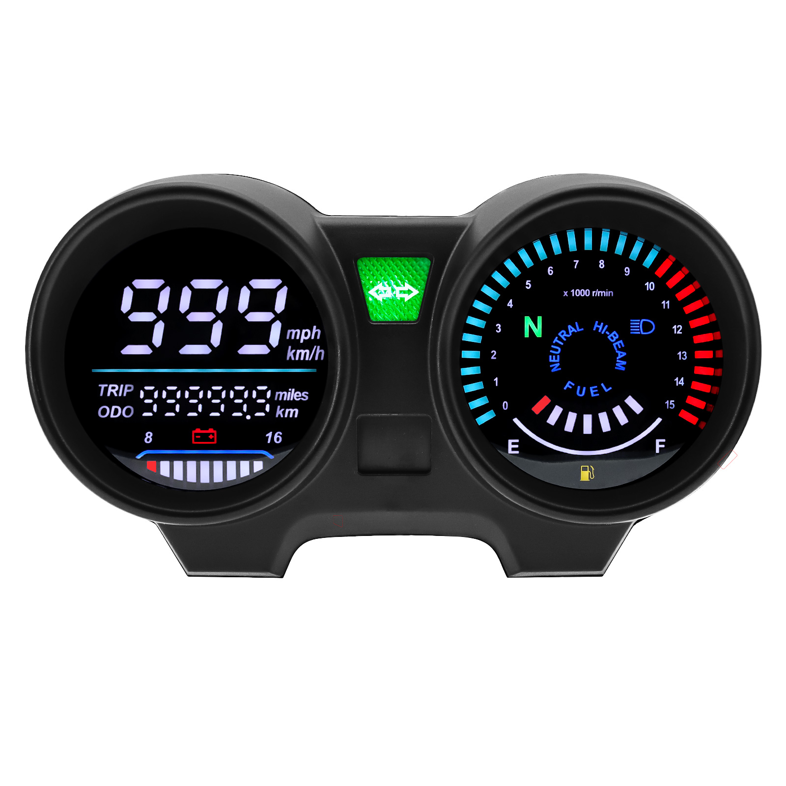 ADQ-velocímetro Digital Universal para motocicleta, tacómetro de 15000 RPM, odómetro Digital LCD automático, medidor para tablero de motocicleta