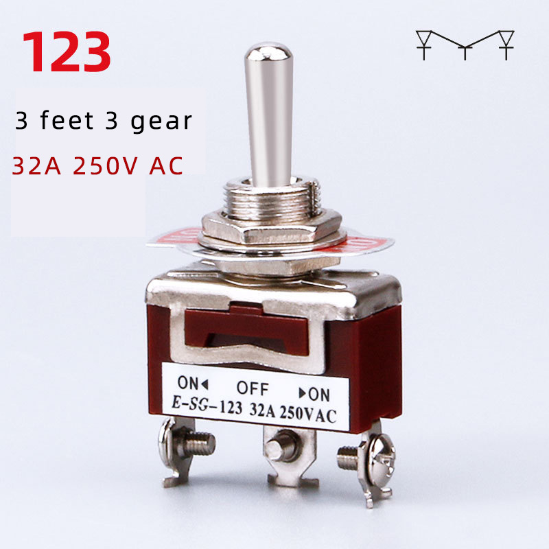 Toggle rocker toggle switch copper screw foot two 3 2/3 gear 6 foot E-SG1021/1121/1122/1221/1321 toggle switch 1322 15A 250V380V