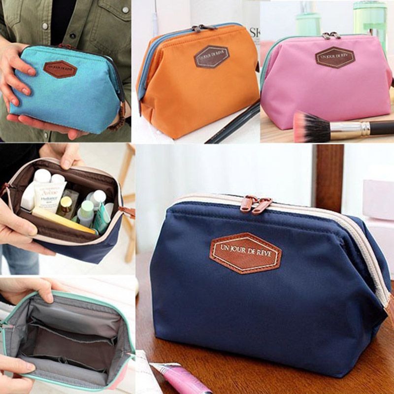 Multifunctionele Cosmetische Tas Draagbare Leuke Toilettas Lady Leuke Clutch Bag Casual Portemonnee Stalen Frame Katoen Make-Up Tas