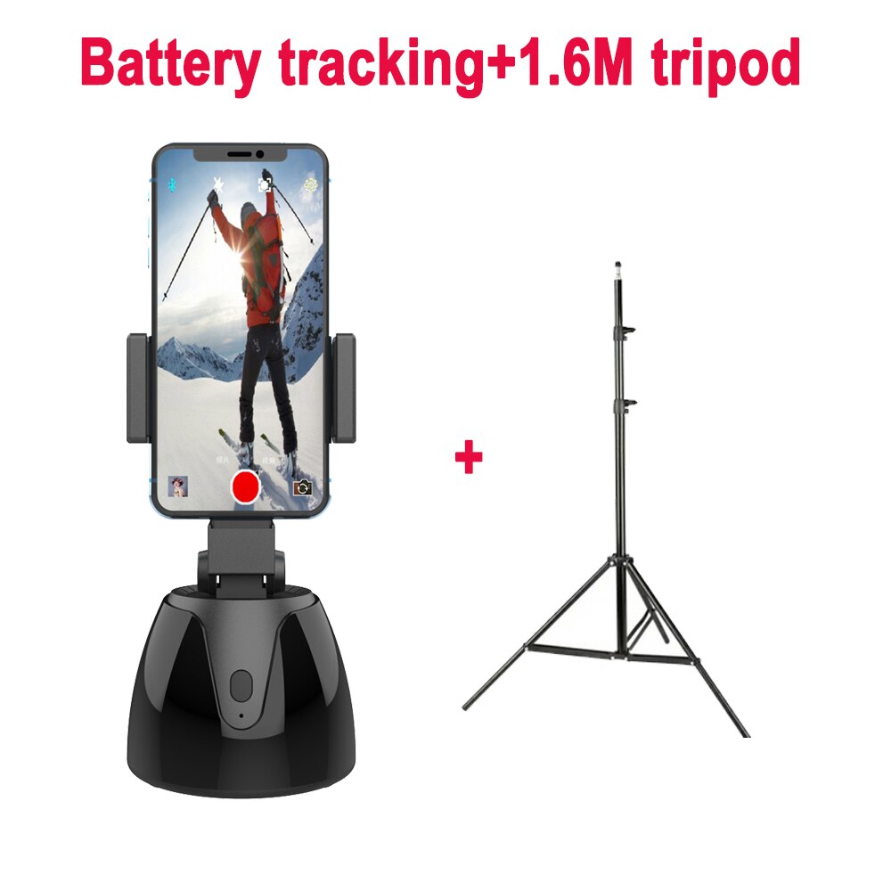 Auto Face Tracking Camera Gimbal Stabilizer Smart Shooting Holder 360 Rotation Selfie Stick Tripod for Live Vlog Video Recording: Battery tripod