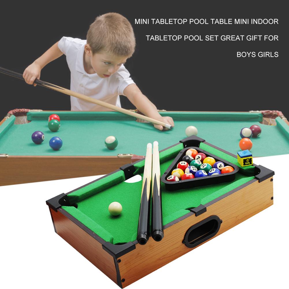 Mini Tabletop Pool Set Table Desktop Billiards Sets Children's Play Sports Balls Sports Toys Family Fun Entertainment