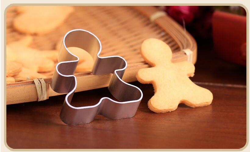 1 Pcs Kerst Cookie Cutter Gereedschap Aluminium Gingerbread Mannen Vormige Biscuit Mold Keuken Cake Decorating Gereedschap