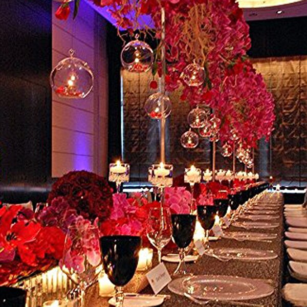 Portavelas colgante de 80MM, candelabro de cristal para terrario, boda, candelabro