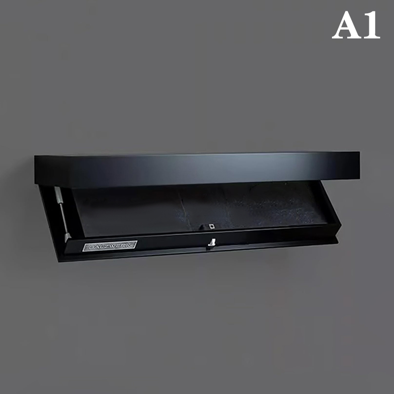 Magicflap Shelf With Secret Compartment Concealed Floating Shelf Wall-Mounted Storage Solution Hidden Furniture: black