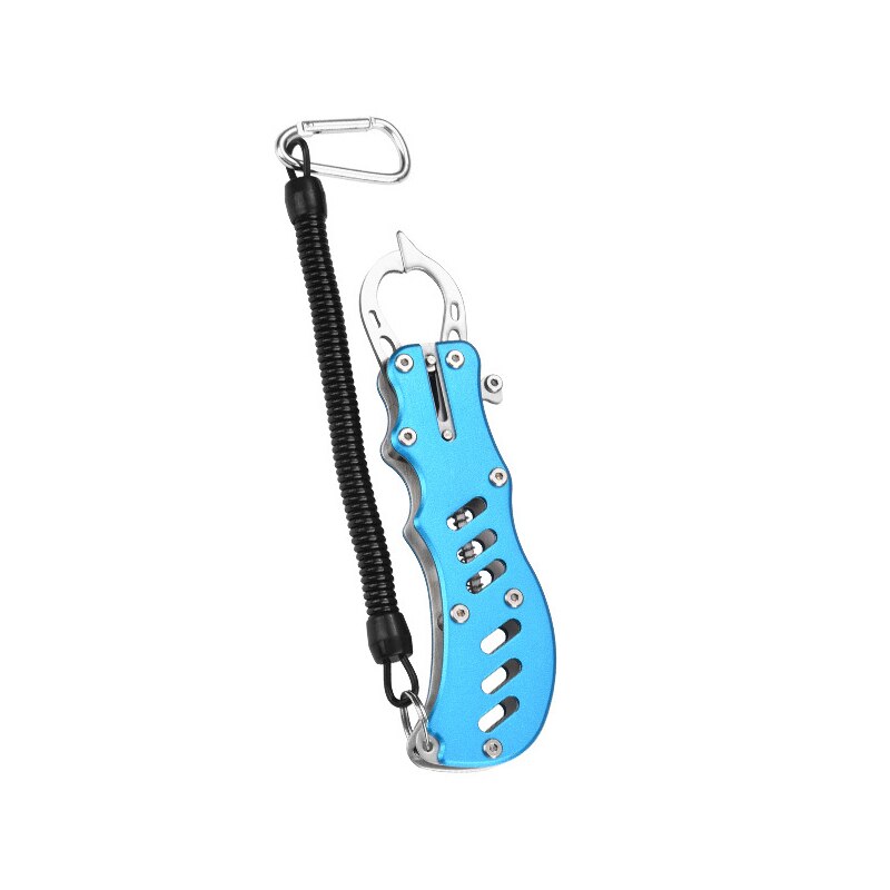 Stainless Steel Fishing Gripper Fish Lip Trigger Lock Grip Grab Clip Clamp Portable Carp Fishing Lip Grip Fishing Tackle Tools: BLUE
